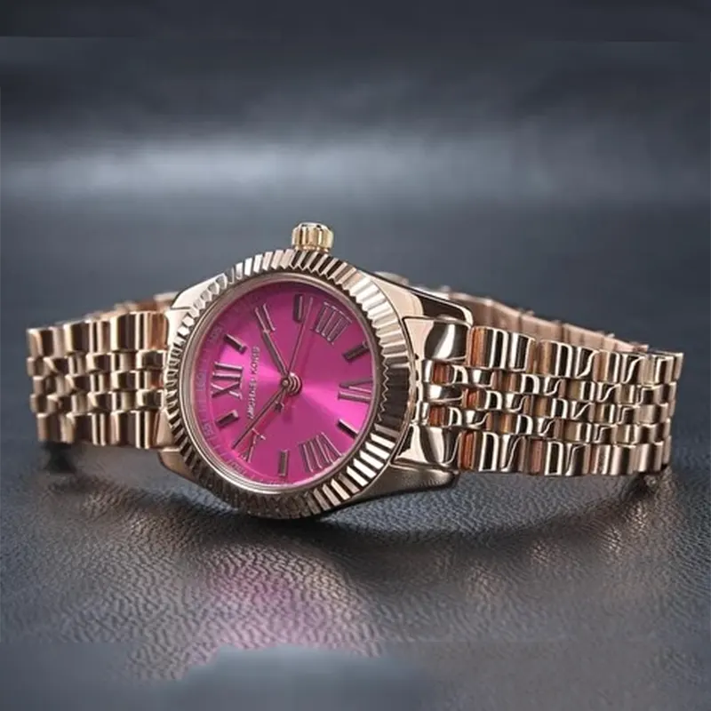 Michael Kors Lexington Pink Dial Fashion Ladies Watch- MK3285